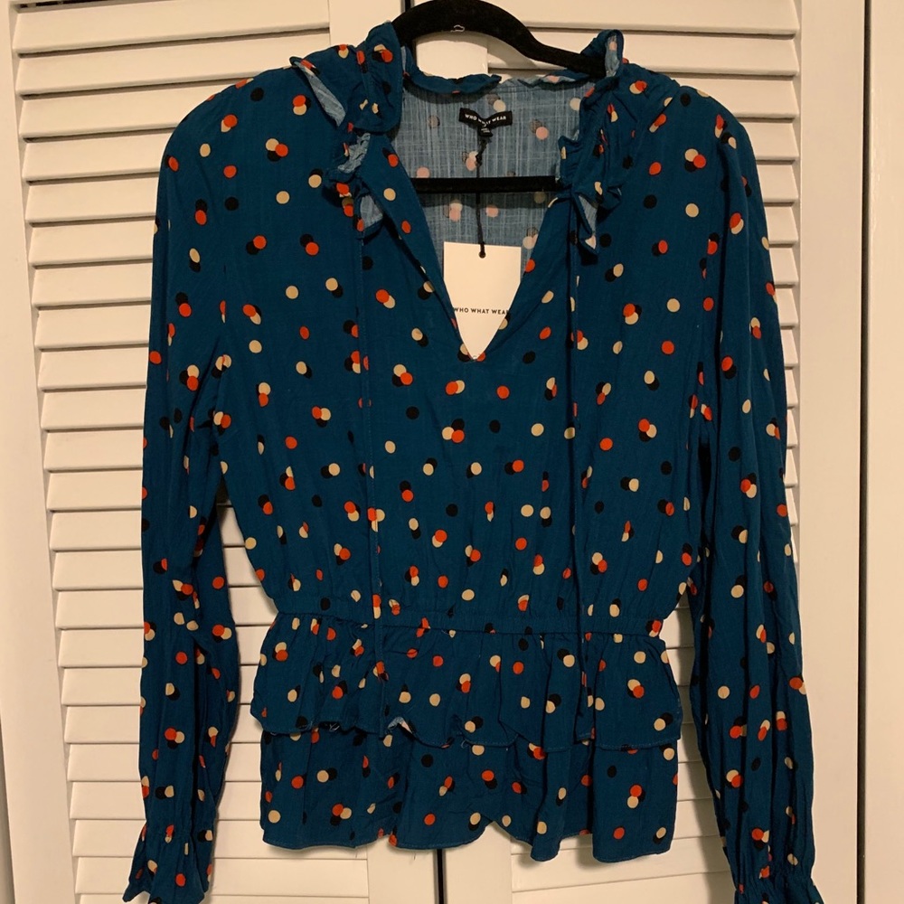 Who What Wear polka dot blouse NWT